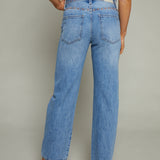 Kirby Mid Rise Bowed Straight Leg Jeans - Star Studded