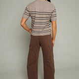 Tessa Stripe Short Sleeve Sweater - Heather Ash