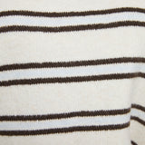 Tessa Stripe Short Sleeve Sweater - Light Oatmeal Heather