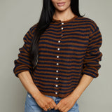 Haven Striped Button Front Cardigan