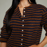 Haven Striped Button Front Cardigan