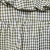 Makenna Gingham Ruffled Collar Blouse - Olive/White
