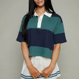 Preston Short Sleeve Rugby Polo - Eclipse