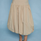 Kia Drop Waist Bubble Hem Midi Skirt