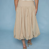 Kia Drop Waist Bubble Hem Midi Skirt