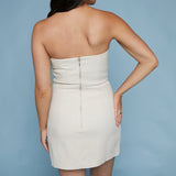 Claudia Fitted A-line Mini Dress - Cream
