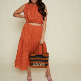 Briley Eyelet Crop Top - Rust