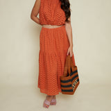 Briley Eyelet Crop Top - Rust