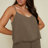 Catalina Cropped Linen Tank