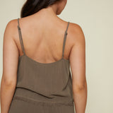 Catalina Cropped Linen Tank