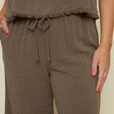 Kova Drawstring Ankle Linen Pants