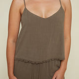 Catalina Cropped Linen Tank