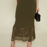 Ebony Sweater Knit Midi Skirt