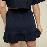 Donna Pleated Ruffle Mini Skirt