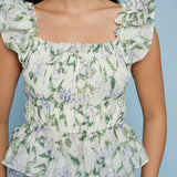 Joelle Floral Smocked Ruffle Top