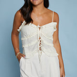 Bea Tie-Front Top - Cream