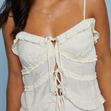 Bea Tie-Front Top - Cream