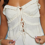 Bea Tie-Front Top - Cream