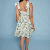 Cassidy Floral Pleated Tie Strap Mini Dress