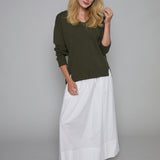 Gaia V Neck Sweater - Fern