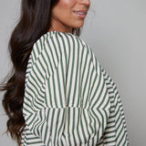 Birdie Puff Sleeve Striped Romper