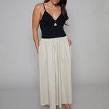 Ausha Mixed Media Midi Dress