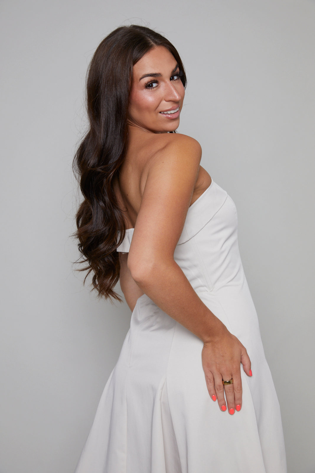 Kyla Fitted Strapless Midi Dress No. 14 Kyla Fitted Strapless Midi Dress No. 14
