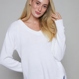 Gaia V Neck Sweater - White