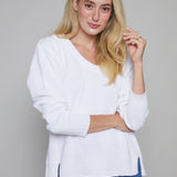 Gaia V Neck Sweater - White