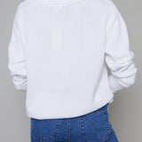 Gaia V Neck Sweater - White