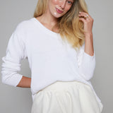 Gaia V Neck Sweater - White