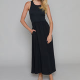 Claire Modal Rib Midi Dress - Black