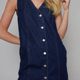 Halsey Button Down Denim Mini Dress