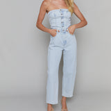 Dallas Barrel Leg Denim Jumpsuit - Impressionist