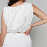 Briley Eyelet Crop Top - White