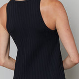 Angelina Pleated Knit Midi Dress - Black