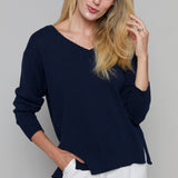 Gaia V Neck Sweater - Eclipse