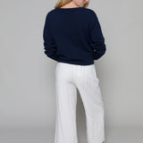 Billie Wide Leg Linen Pants - White