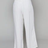 Billie Wide Leg Linen Pants - White