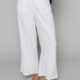 Billie Wide Leg Linen Pants - White