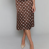 Miranda Satin Polka Dot Midi Skirt