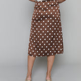 Miranda Satin Polka Dot Midi Skirt
