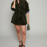 Sabrina Velvet Tie Waist Playsuit