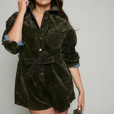 Sabrina Velvet Tie Waist Playsuit