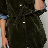 Sabrina Velvet Tie Waist Playsuit