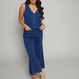 Mia Jersey Flare Pant - Indigo