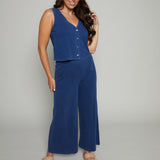 Mia Jersey Flare Pant - Indigo