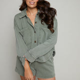 Elora Cropped Knit Jacket - Hunter Green