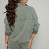 Elora Cropped Knit Jacket - Hunter Green