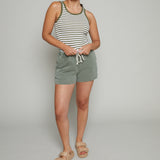 Cecelia Striped Scoop Tank - Fern
